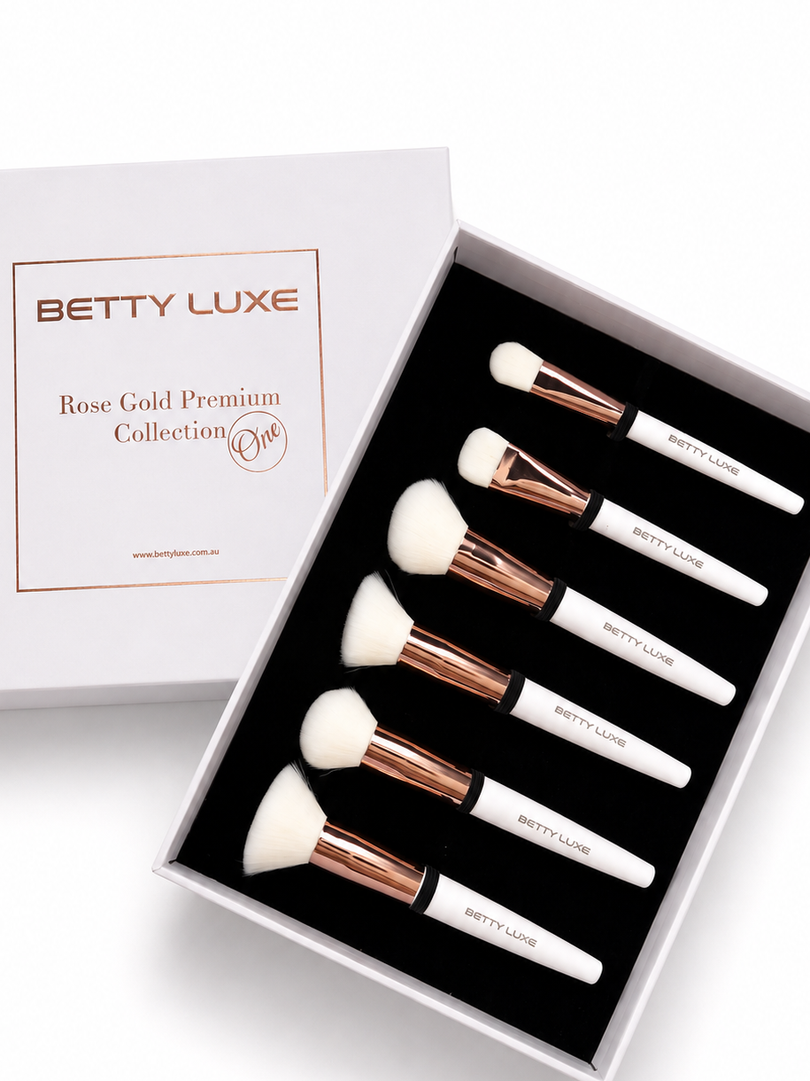 ROSE GOLD PREMIUM COLLECTION ONE - 6 PIECE FACE BRUSH SET