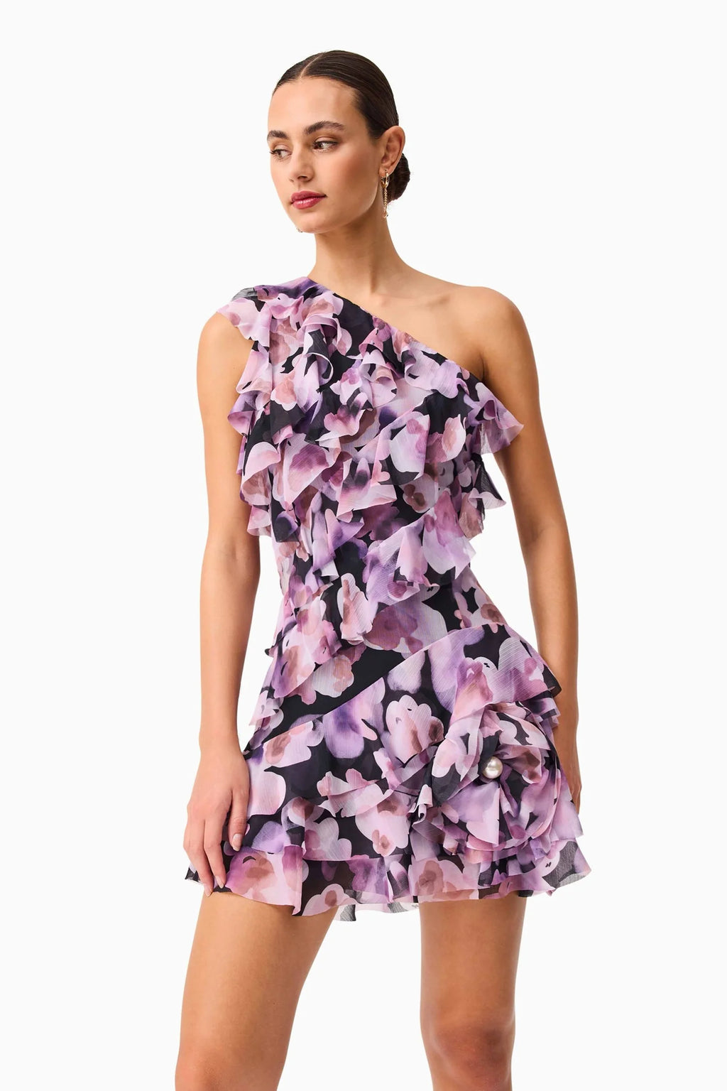 SOLENE ONE SHOULDER MINI DRESS