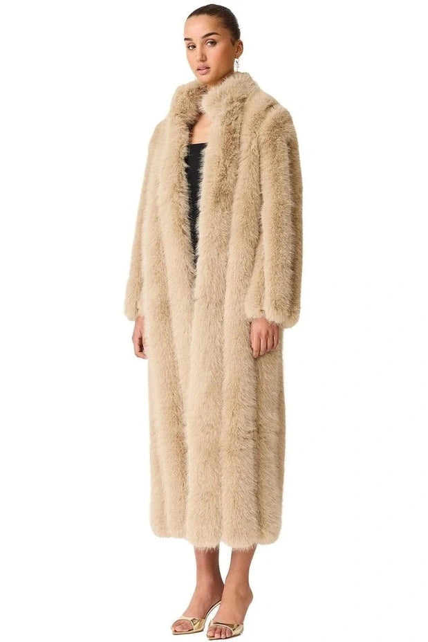 FAUX FUR MAXI COAT