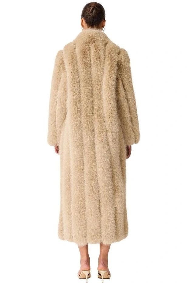 FAUX FUR MAXI COAT
