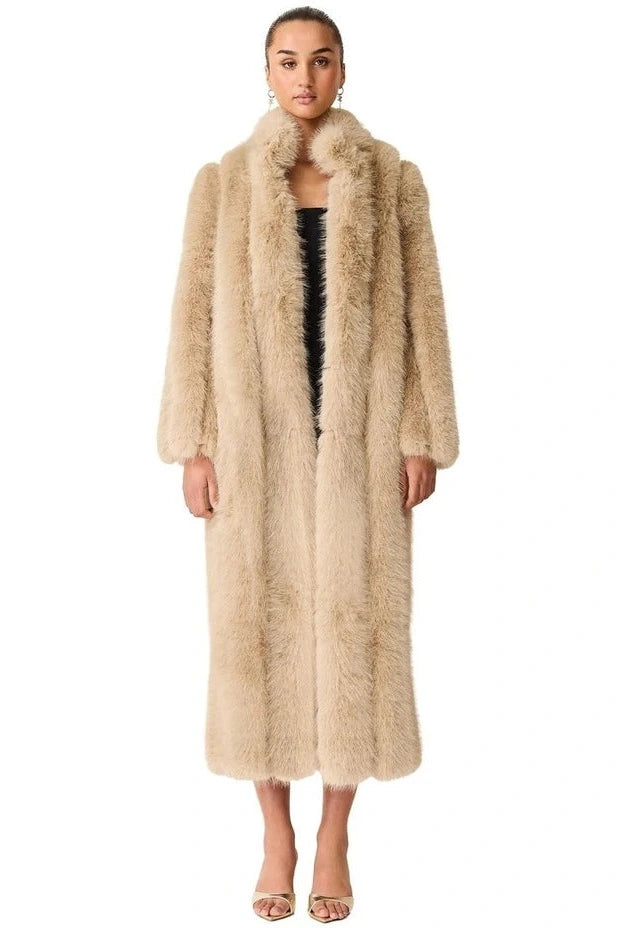 FAUX FUR MAXI COAT