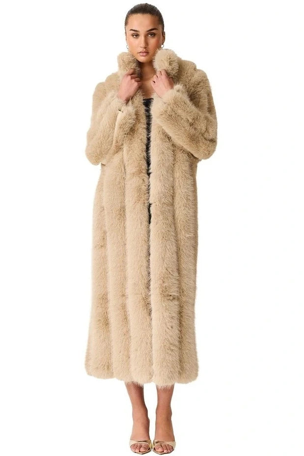 FAUX FUR MAXI COAT