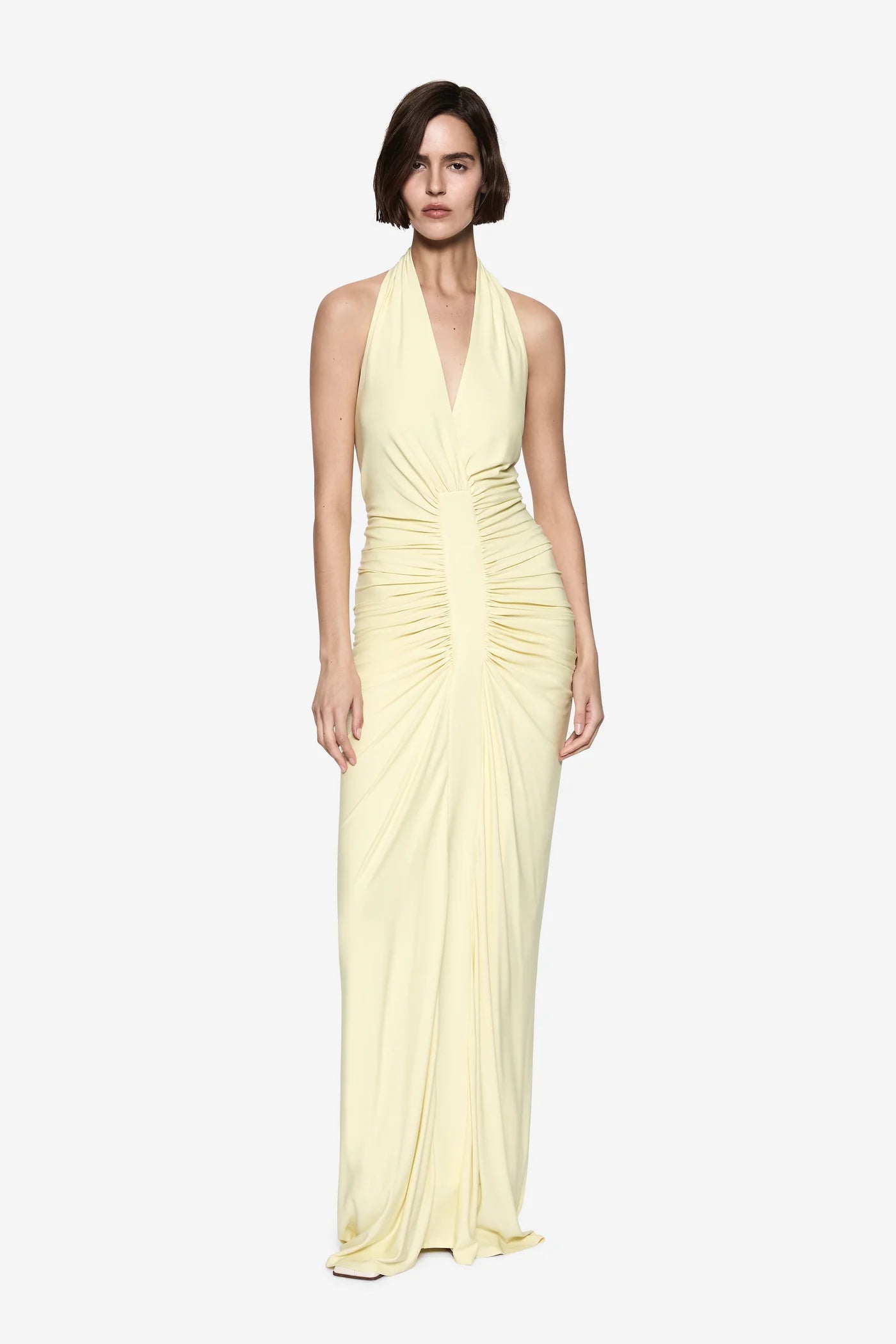 THE VENUS GATHERED CUPRO DRESS
