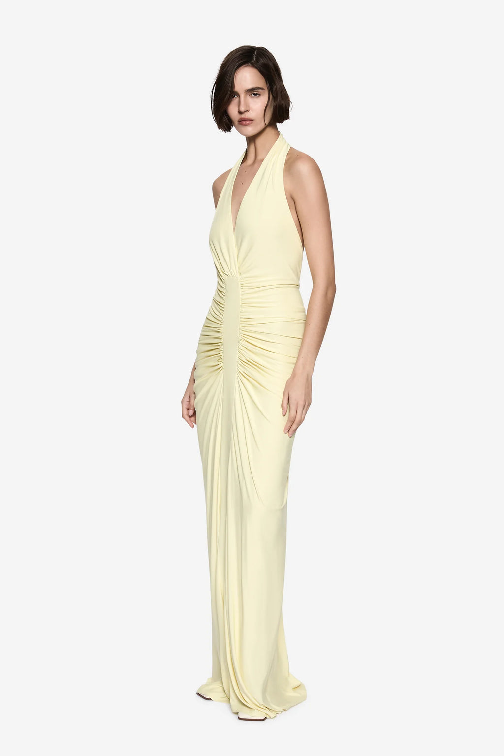 THE VENUS GATHERED CUPRO DRESS