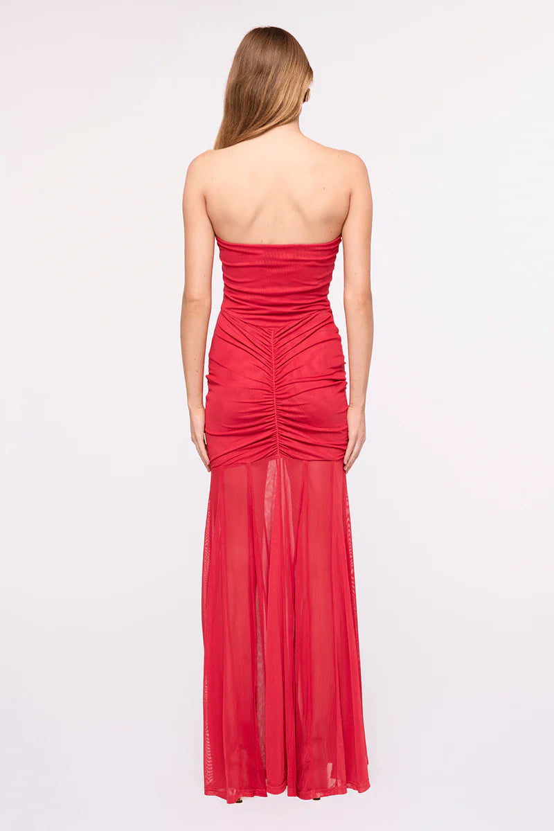 PHOENIX BUSTIER MAXI DRESS WITH REMOVABLE SCARF AND SASH