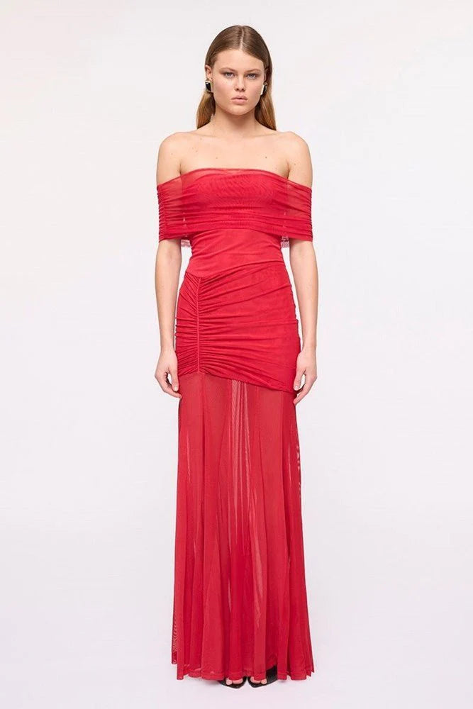 PHOENIX BUSTIER MAXI DRESS WITH REMOVABLE SCARF AND SASH