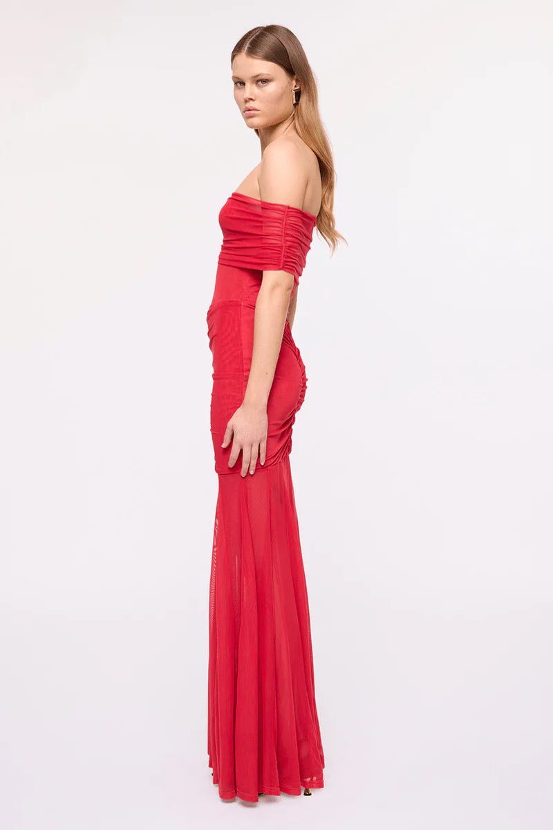 PHOENIX BUSTIER MAXI DRESS WITH REMOVABLE SCARF AND SASH
