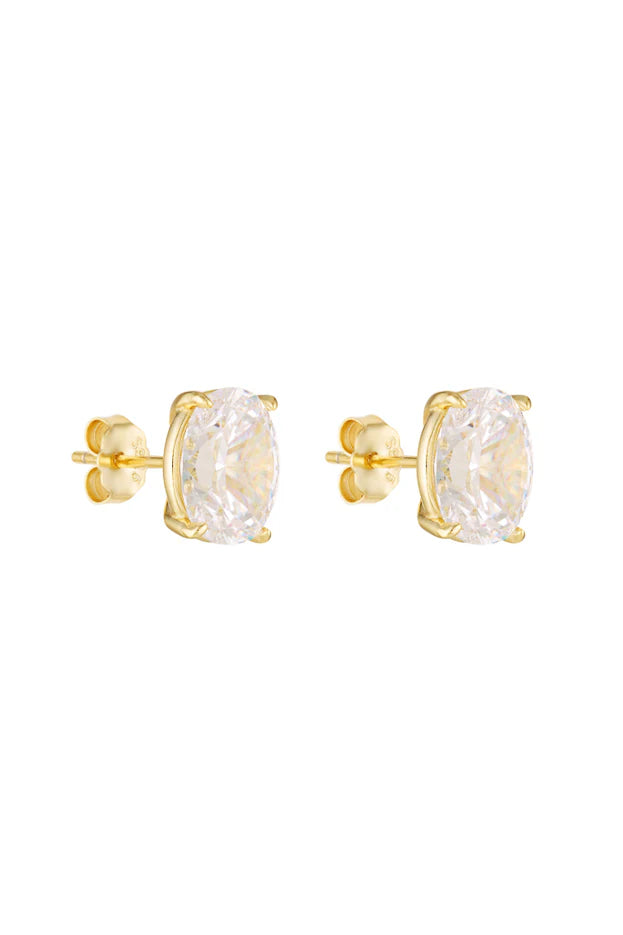 OVAL STUDS 2CT - GOLD