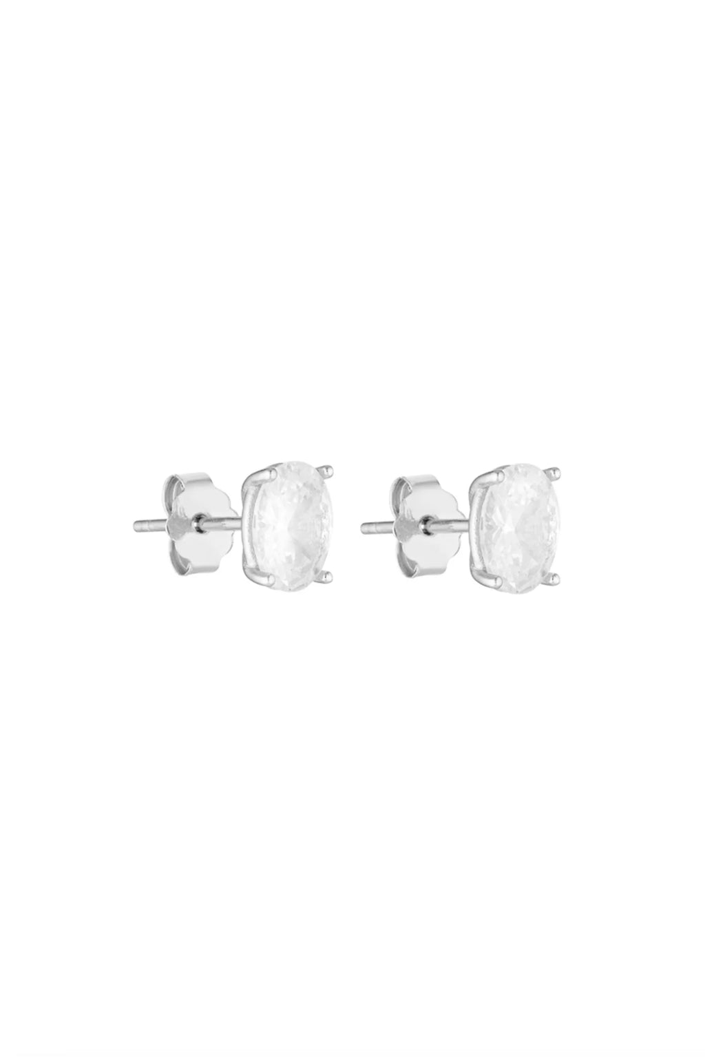 OVAL STUDS 1CT - SILVER