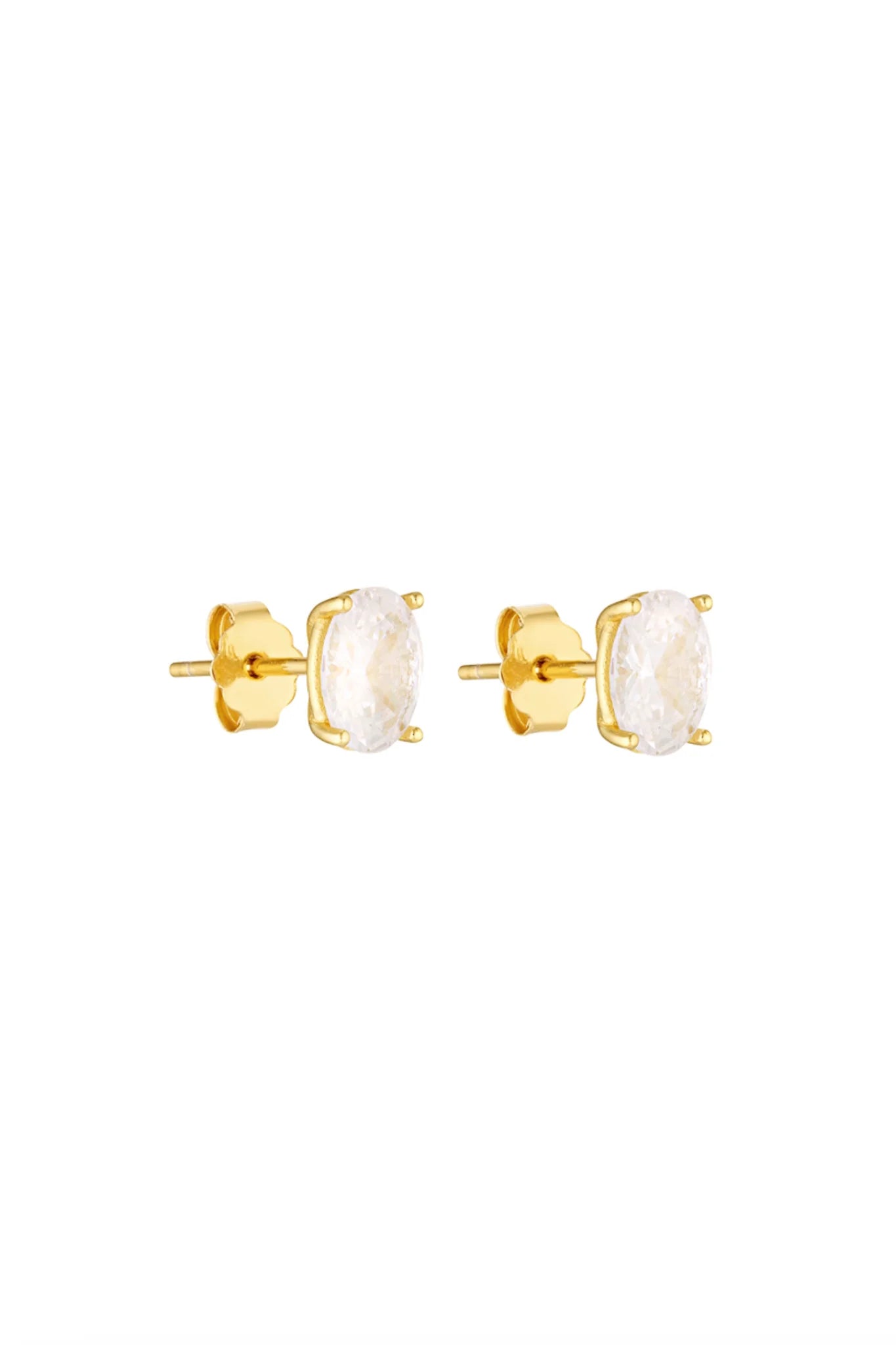 OVAL STUDS 1CT - GOLD