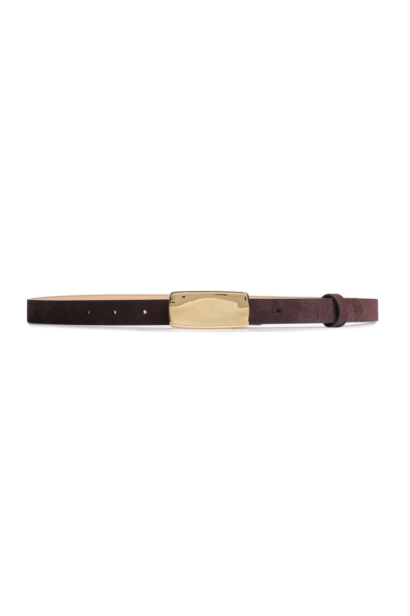 PLATE BELT - BRUN/GOLD