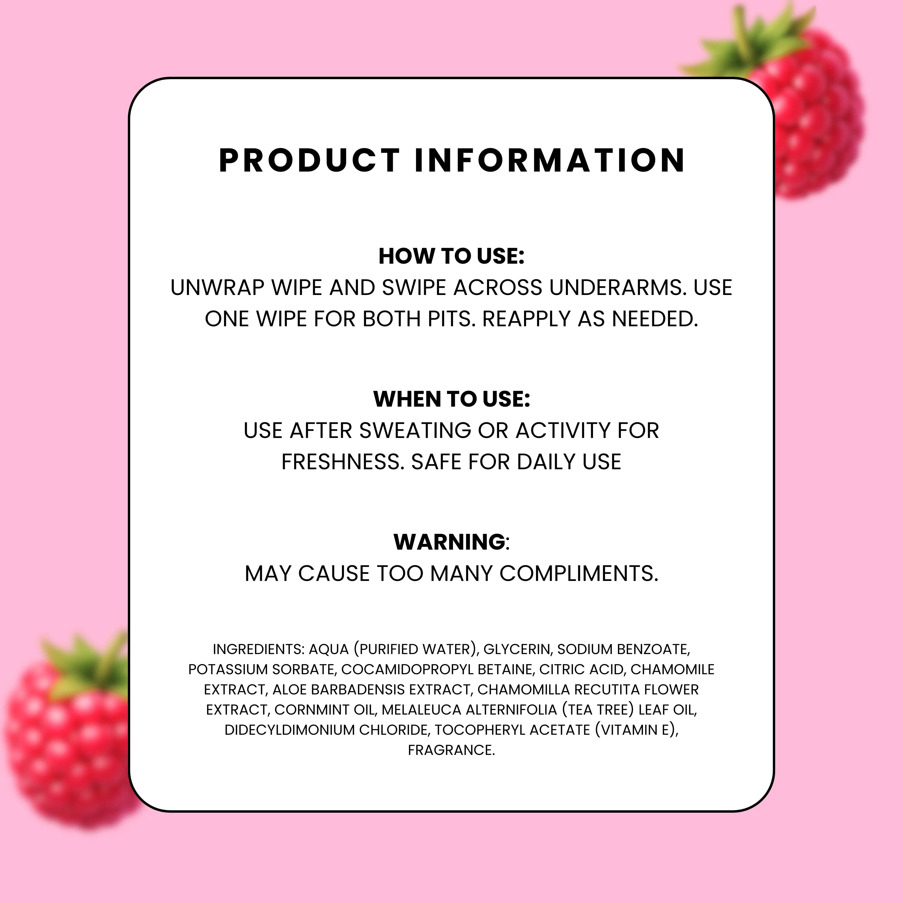 RASPBERRY DEODORANT WIPES