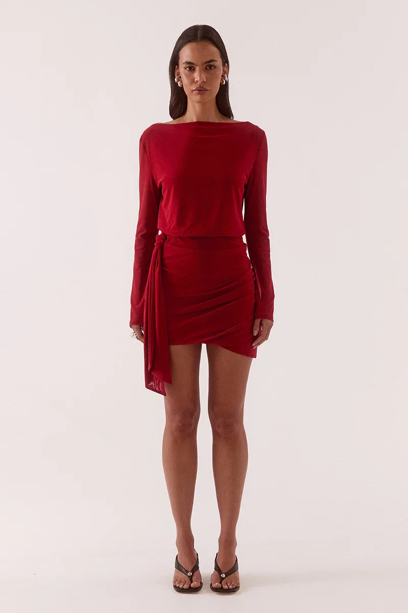 MYRIAD DRAPE MINI DRESS