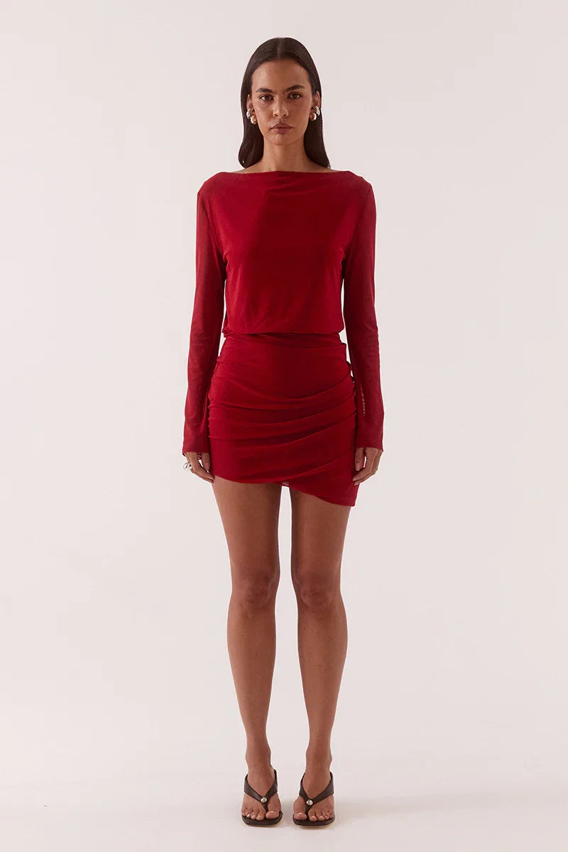 MYRIAD DRAPE MINI DRESS