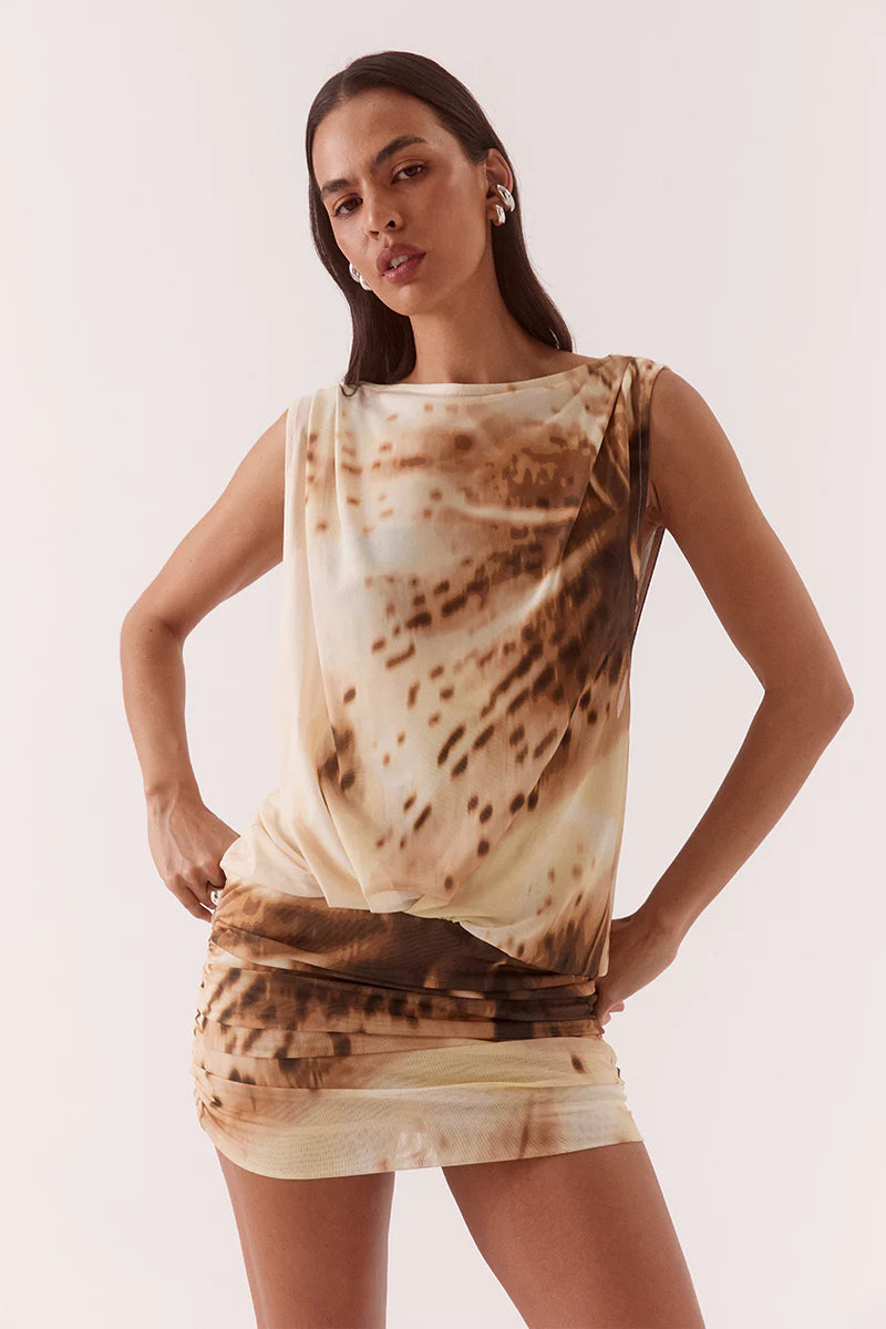 ODETTE DRAPE MINI DRESS
