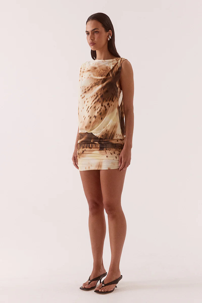 ODETTE DRAPE MINI DRESS