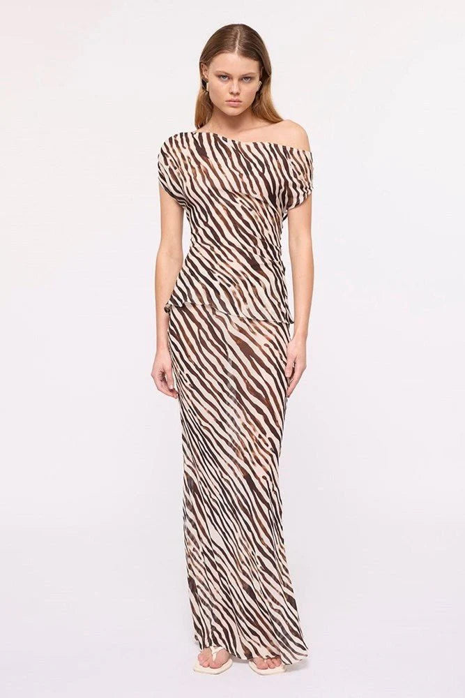 GIGI ZEBRA DRAPE TOP