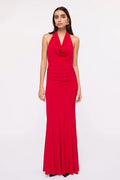 RUBY SLINKY JERSEY HALTER MAXI DRESS