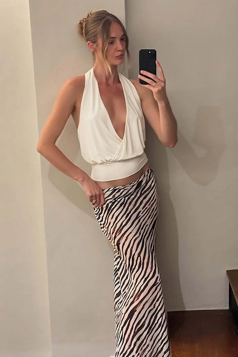 GIGI ZEBRA BIAS MAXI SKIRT