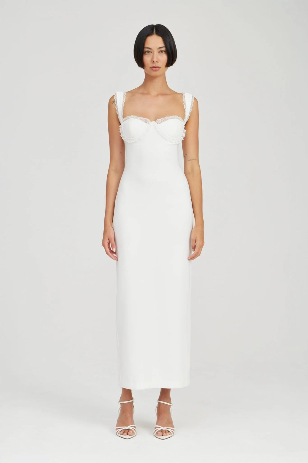 STILLNESS LACE EDGE MAXI DRESS