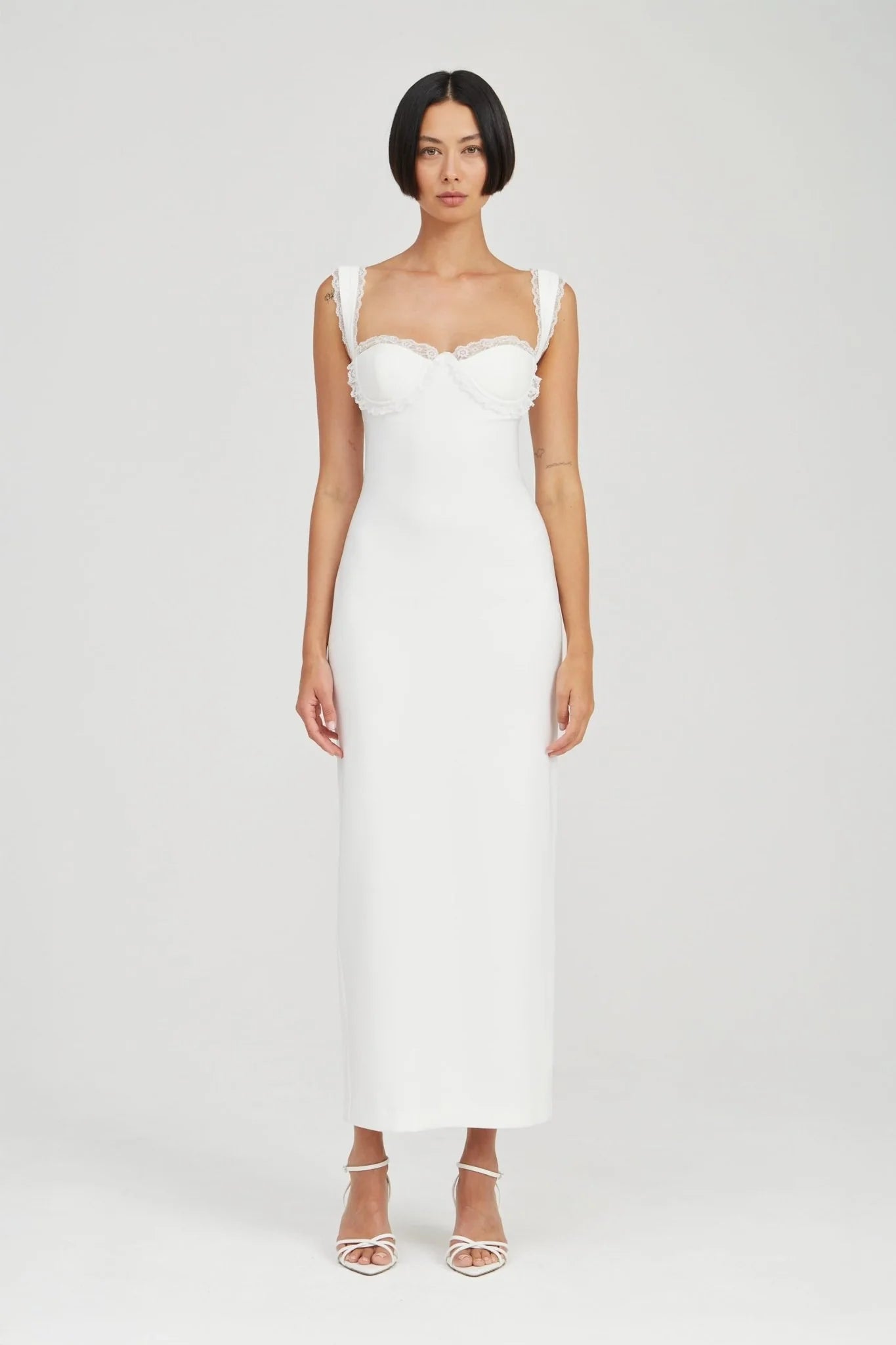 STILLNESS LACE EDGE MAXI DRESS