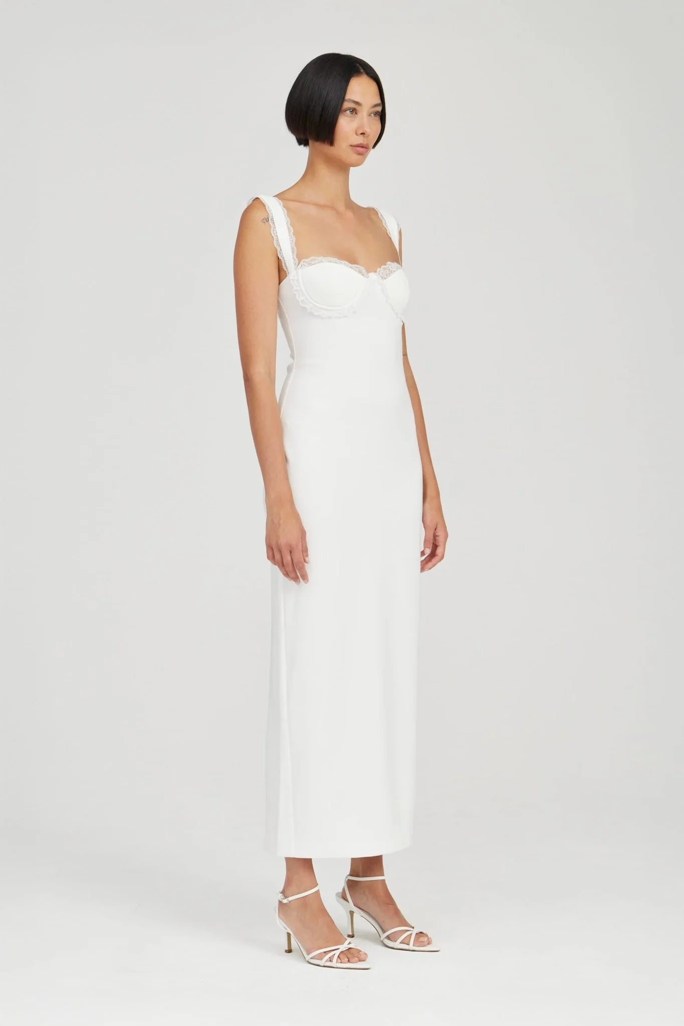 STILLNESS LACE EDGE MAXI DRESS