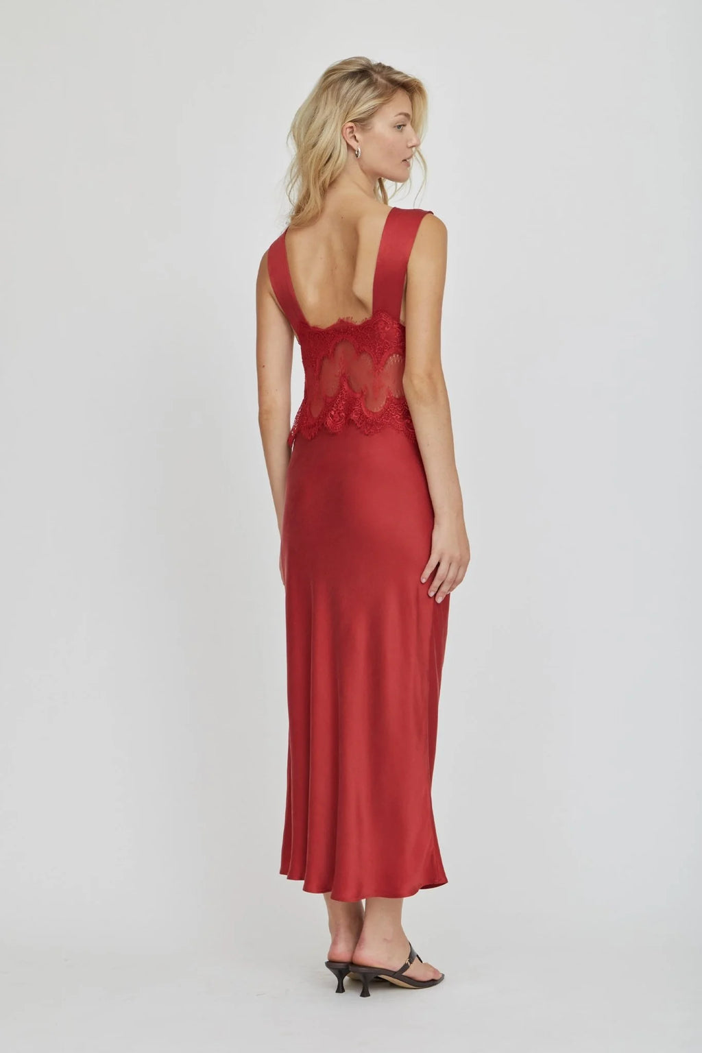 VISIONS LACE DEEP V MAXI DRESS
