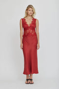 VISIONS LACE DEEP V MAXI DRESS